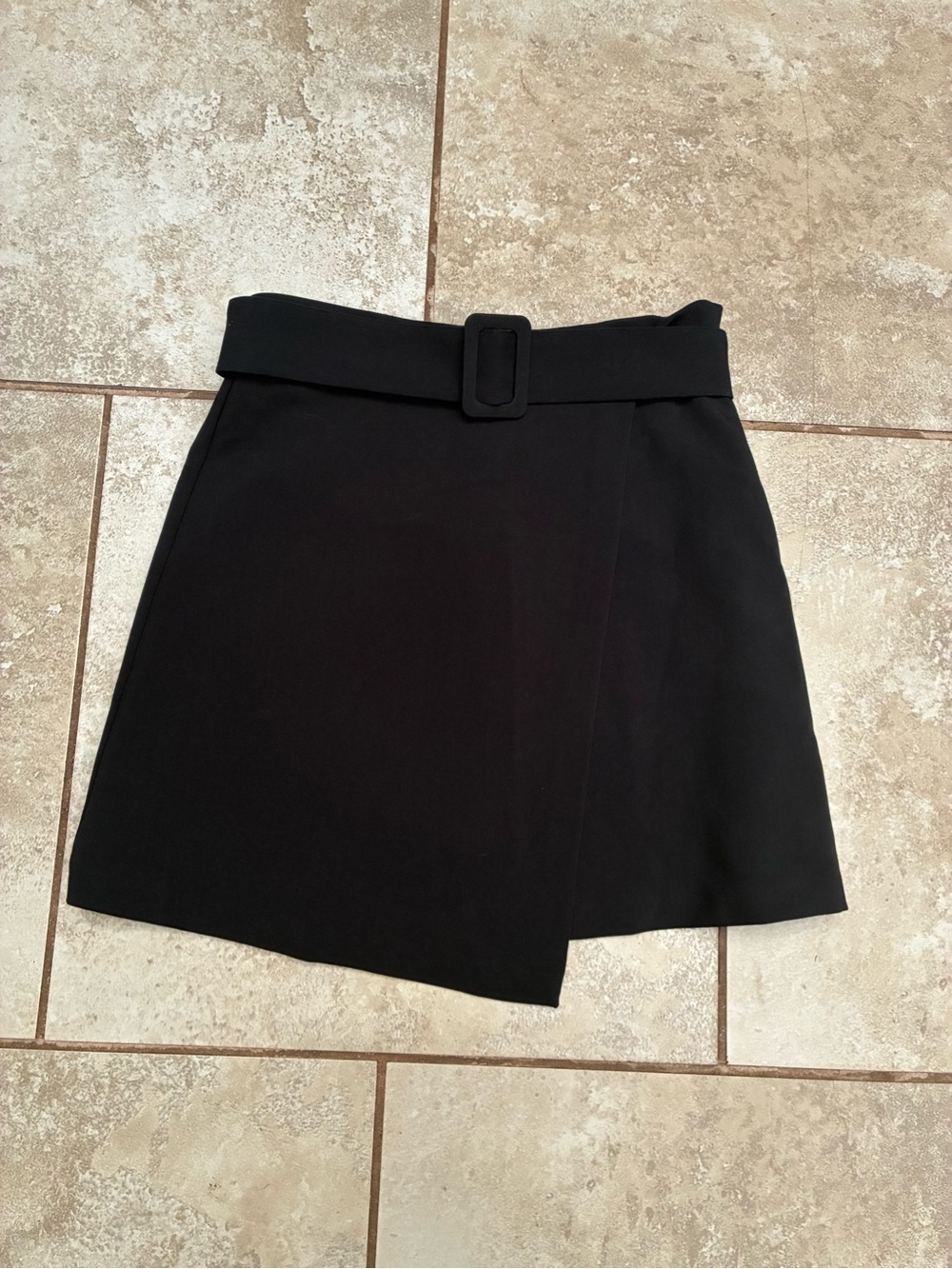Jason Wu Black Asymmetric Mini Skirt with Wide Belt